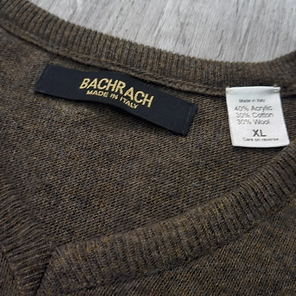 Bachrach‎ Brown Knit Crewneck Sweater Size XL